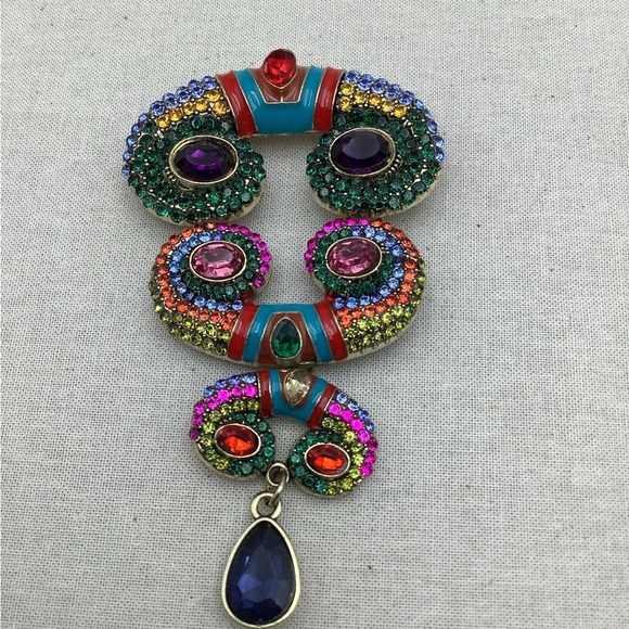Unusual Multicolor Brooch Rhinestones Enamel - Picture 5 of 5